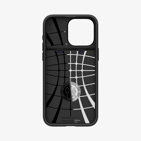 ACS06589 - iPhone 15 Pro Max Case Slim Armor CS in black showing the back with card in slot